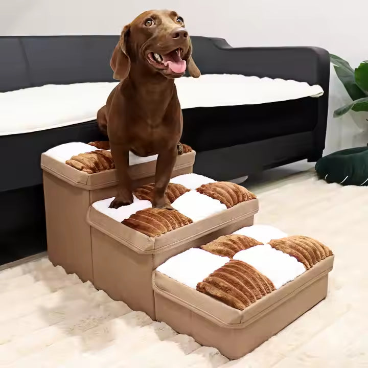 Échecs de luxe pas faits à la main avec des escaliers de chien et espace de stockage