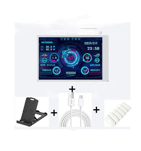 Ordinateur 3,5 pouces petit écran secondaire IPS Full View moniteur de châssis USB