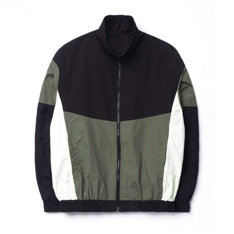 Veste anti-vent sport avec un collier stand-up pour hommes
