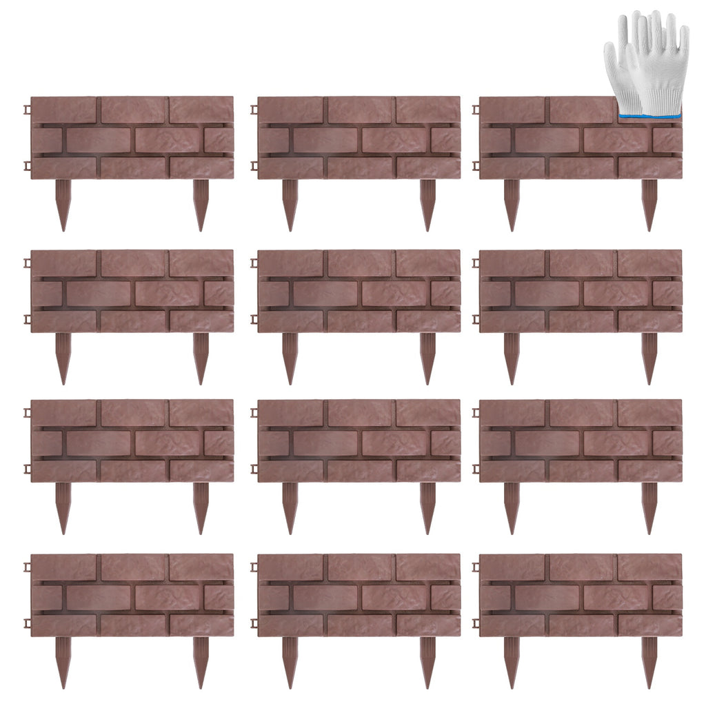 Panneaux de bordure de clôture de pierre 12PCS
