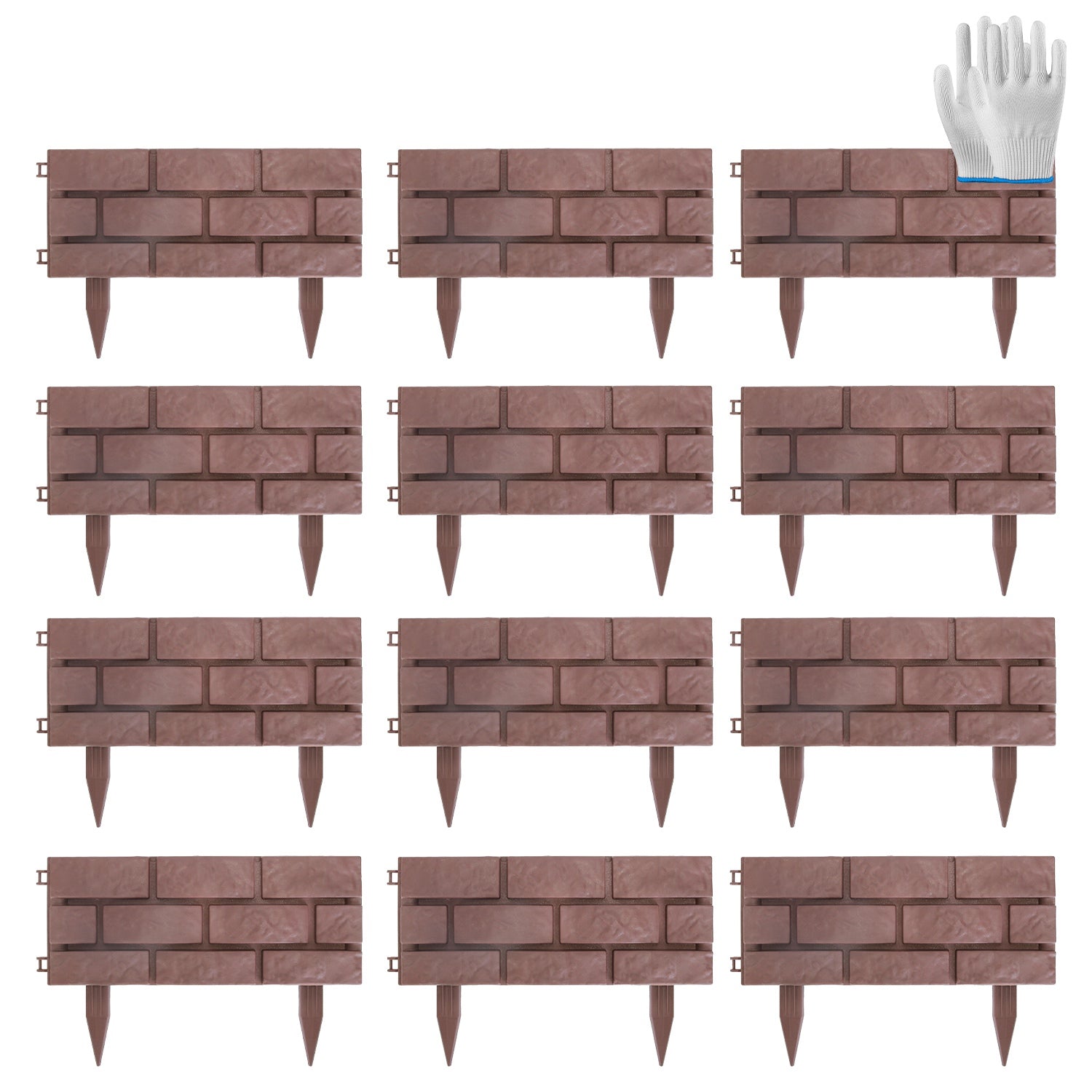 Panneaux de bordure de clôture de pierre 12PCS