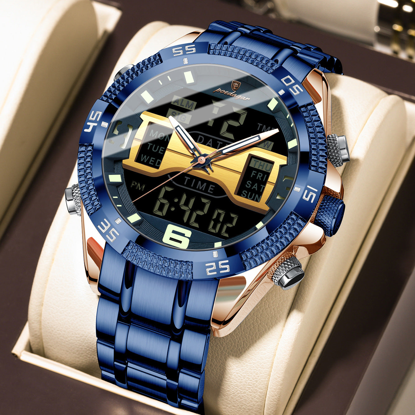 Montre électronique multifonctionnelle pour hommes