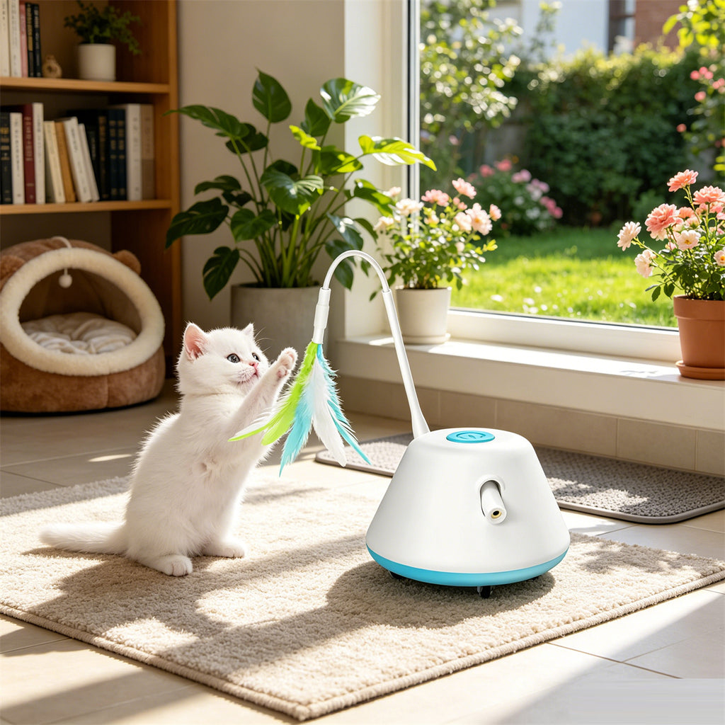 Jouet de chat avec 3 tufts de remplacement de plumes