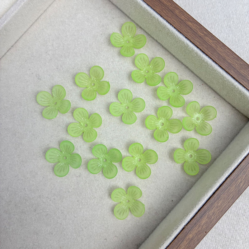 Perles de fleurs acryliques 4-Petal givrées