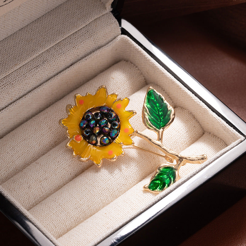 Tournesol Corsage Brooch Exquise Niche-Design Pin Accessory