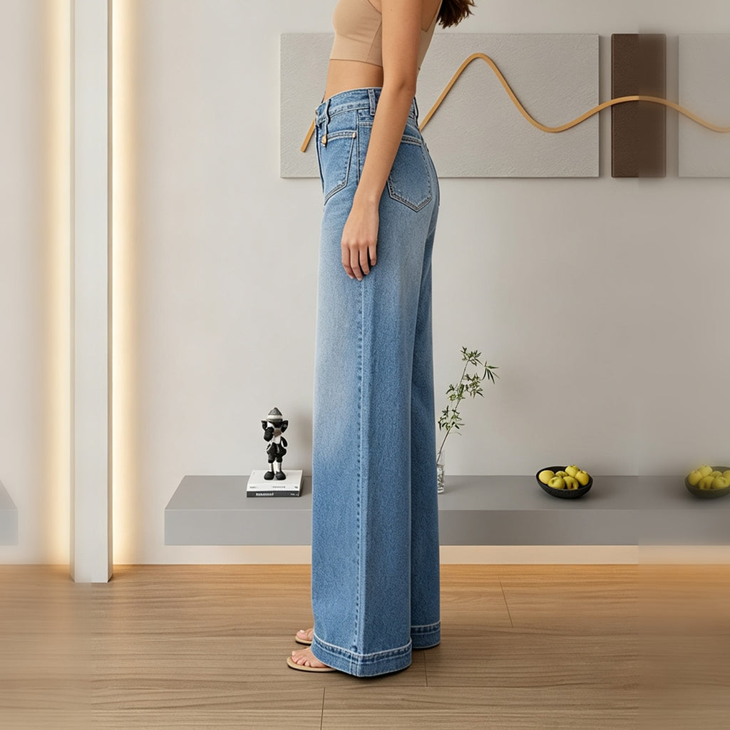 Jeans à jambes hautes pour femmes