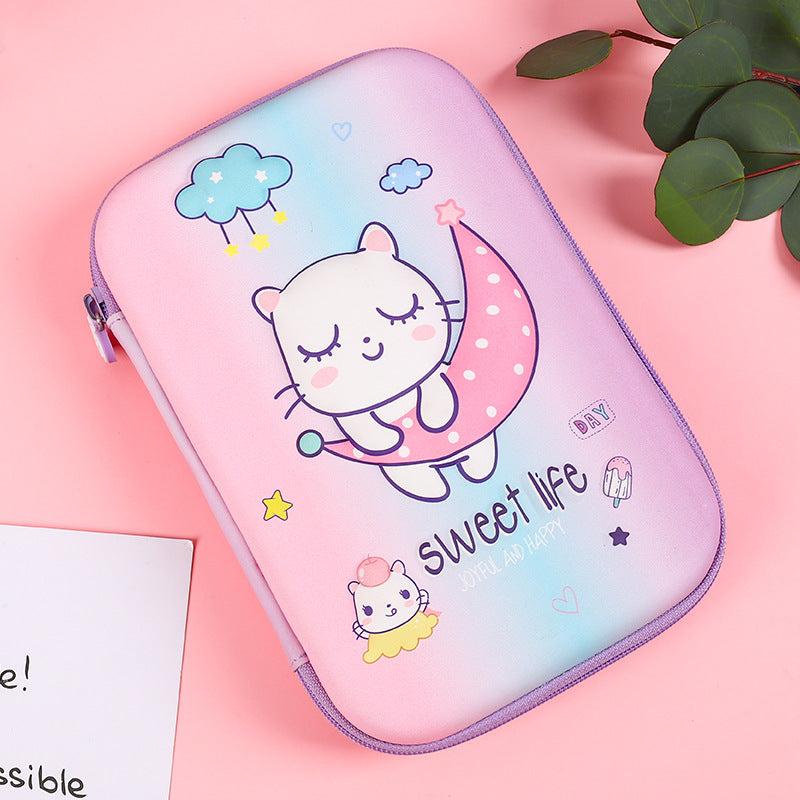 Cute Square Grande Capacité Cartoon Anime Hand Compte Boîte de papeterie