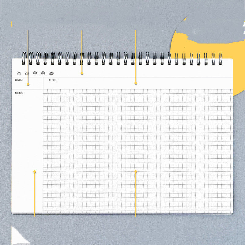 Carnet de notes de carte mentale avec modèle A4 Grand cuir souple