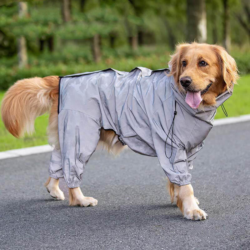Raincoat extérieur imperméable manteau réfléchissant pour les grands chiens et les animaux de compagnie