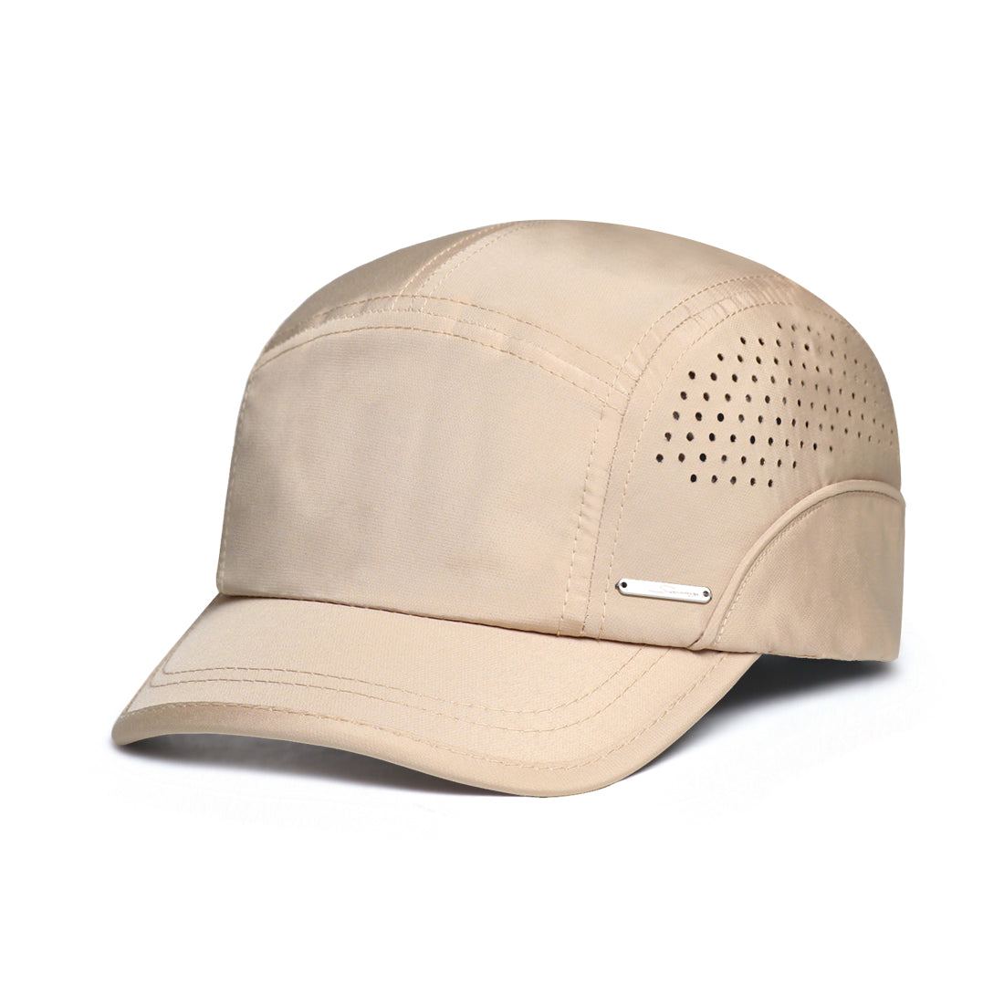 Cap de baseball respirant Mesh léger de printemps et d'été avec étiquette métallique latérale