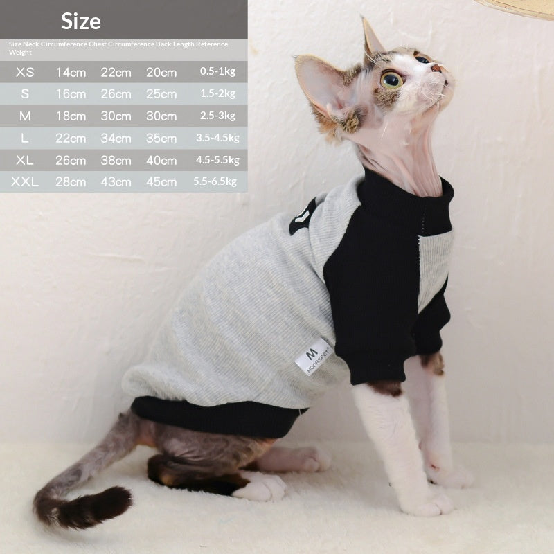 T-shirt de chat sans cheveux pour animaux de compagnie
