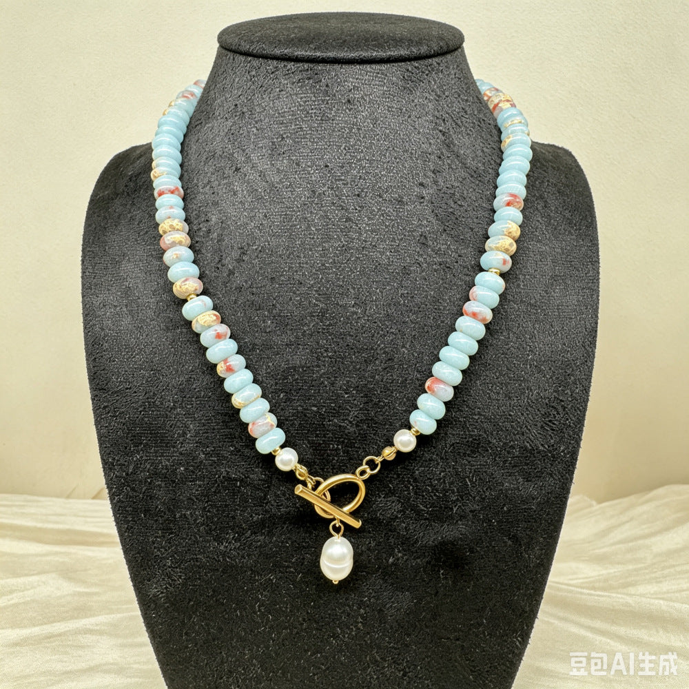 Collier en pierre naturelle Turquoise Pearl