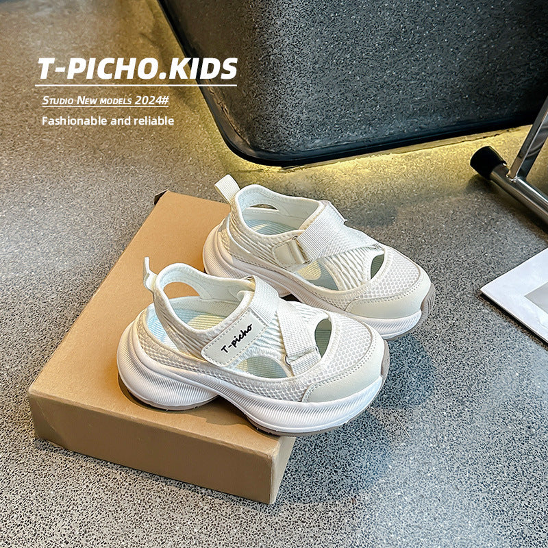 Chaussures de papa respirant Hollow-out style coréen Sandales pour les enfants plus âgés