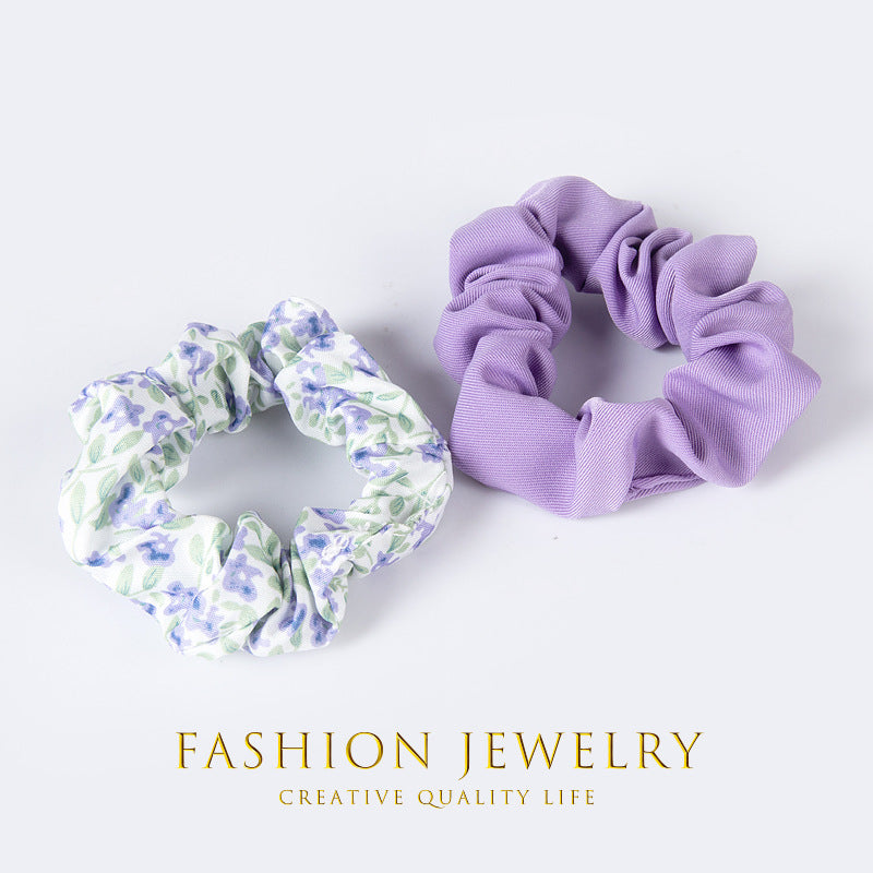 Bague à cheveux larges de style carte Tige à cheveux flore en deux en un