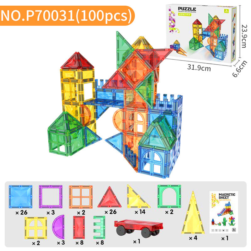 Jouet d'assemblage de blocs magnétiques pour enfants