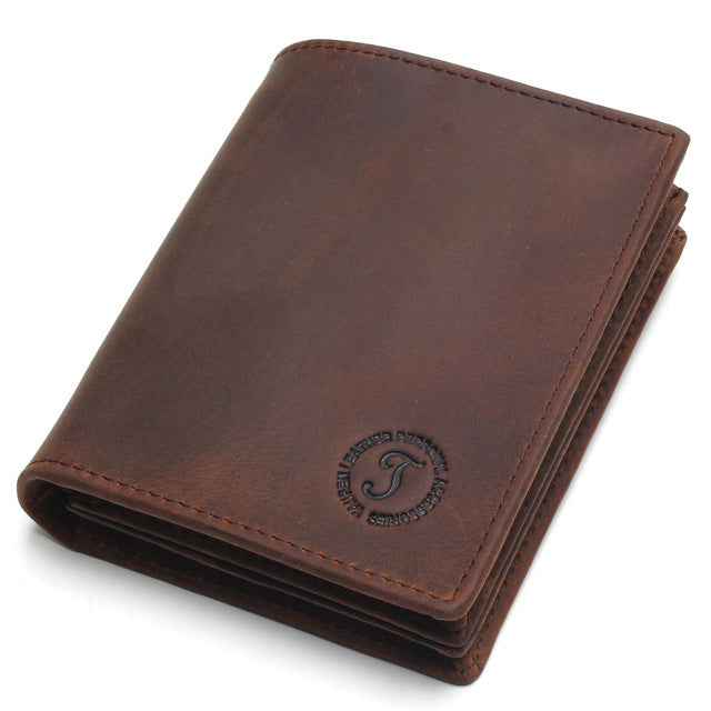 Cuir véritable Court Vertical Antivol Portefeuille Homme