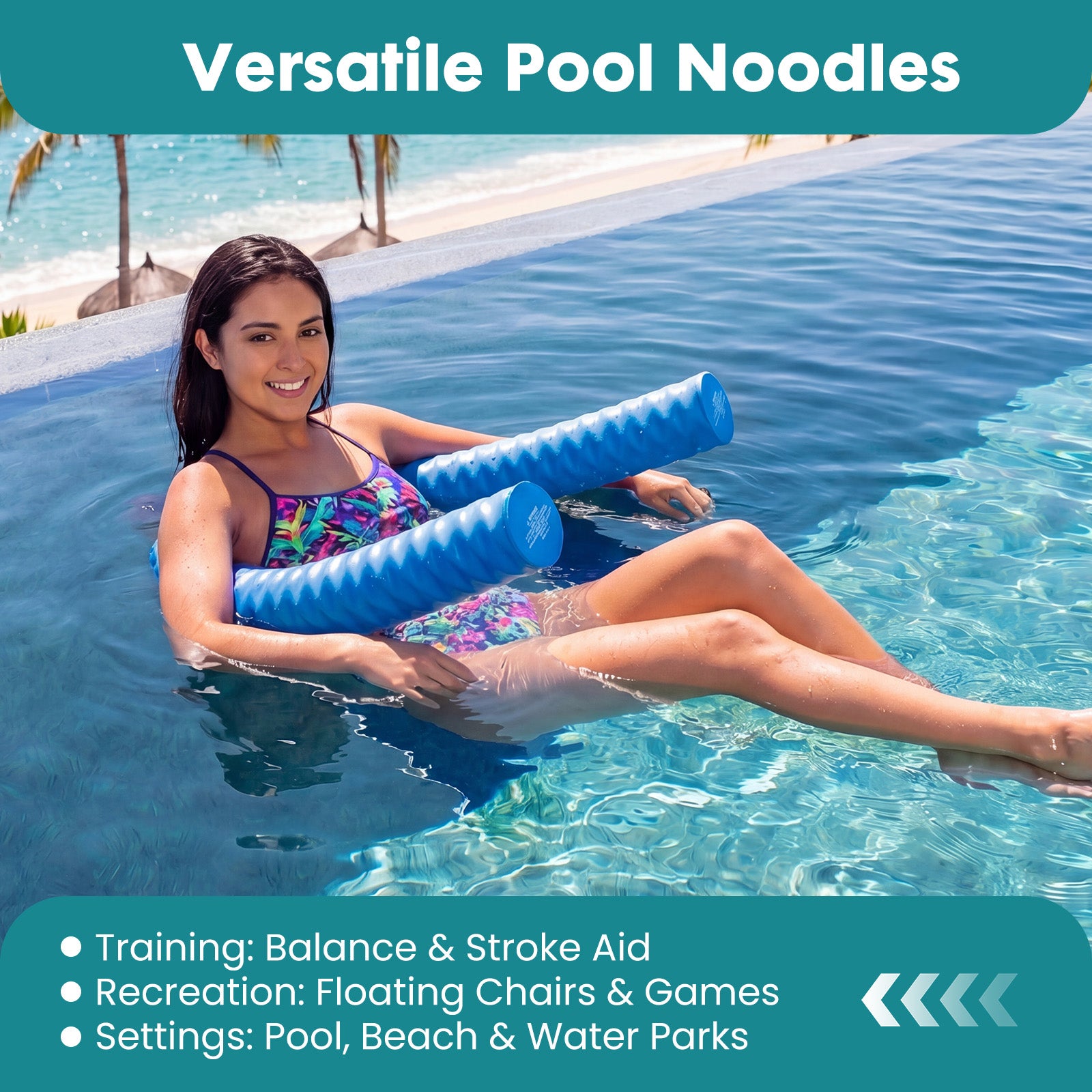 Dispositifs flottants en forme de nouilles pour la natation et le flot dans les piscines