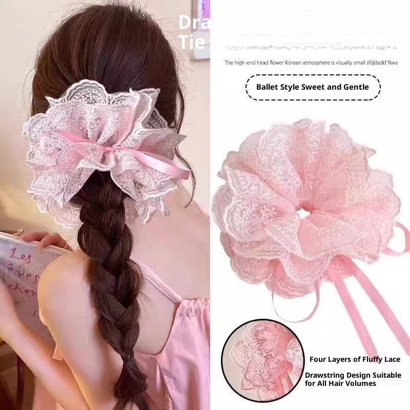 PrintempsSummer Vibe Dentelle réglable Scrunchie pour les femmes
