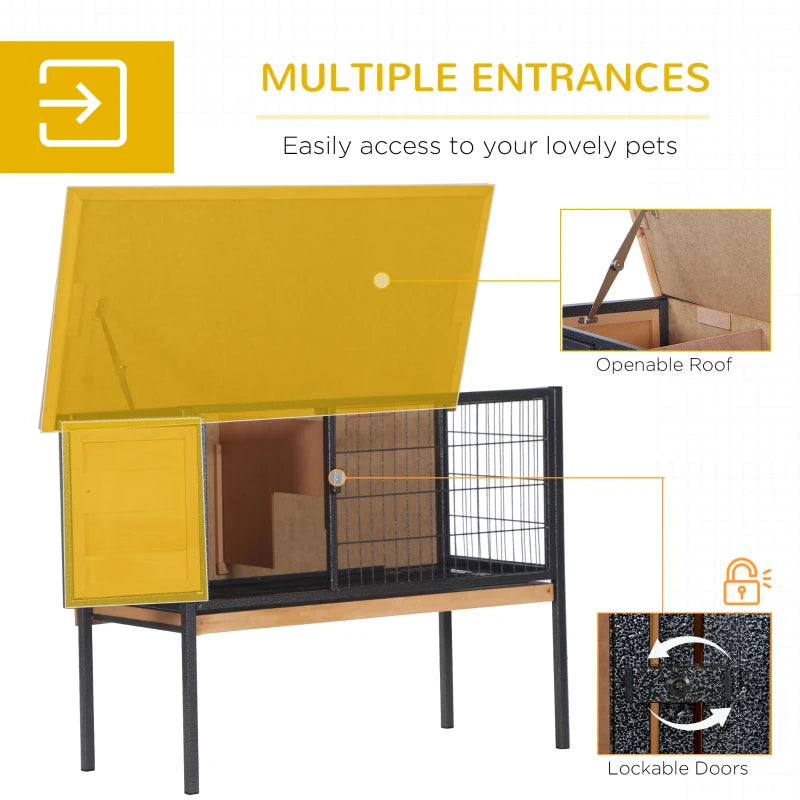 Small animal habitat with metal frame