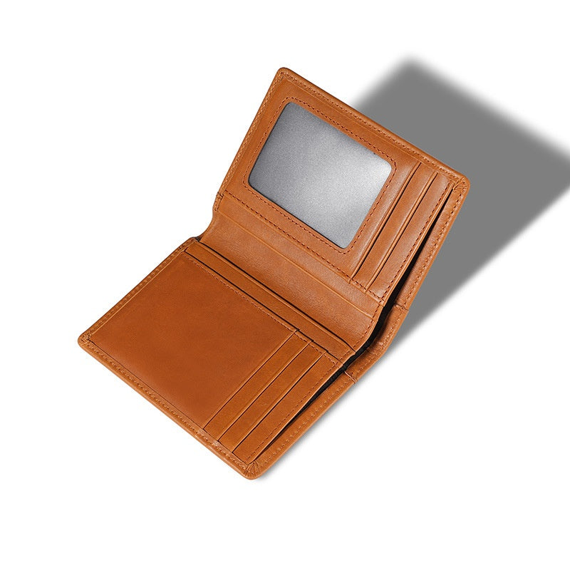 Portefeuille en cuir véritable Mode poli homme