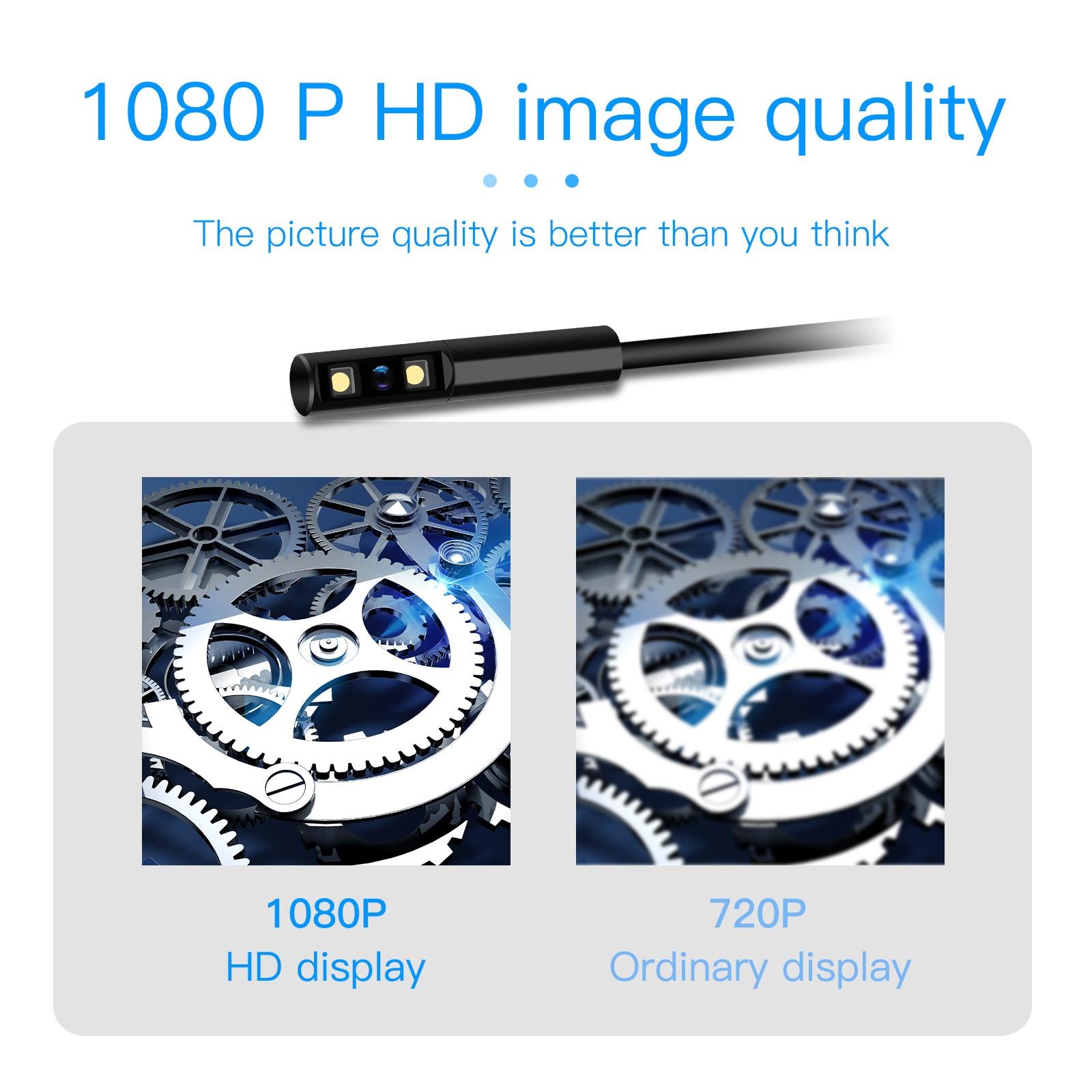 Caméra d'endoscope étanche HD double-Lens avec lumières intégrées