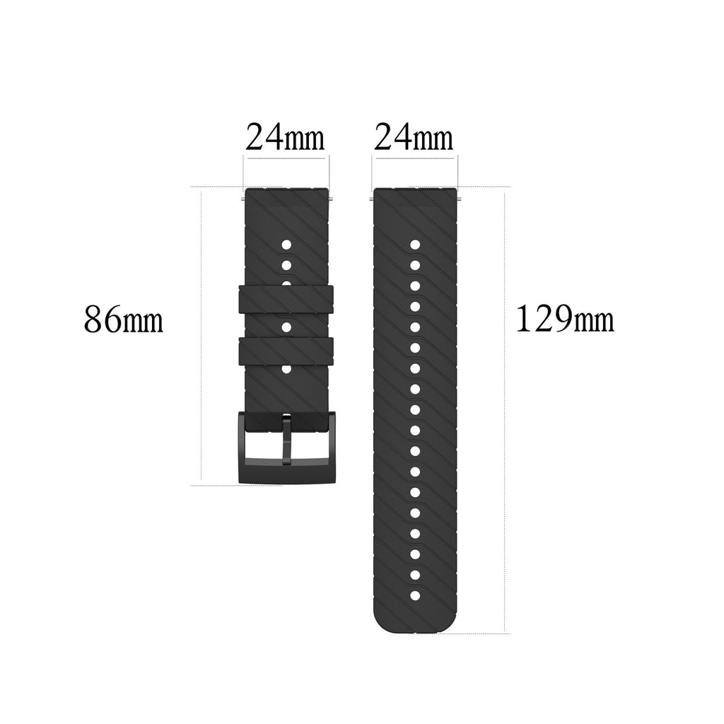 Bracelet 24mm de montre en silicone à rayures de foudre compatible avec Songatao