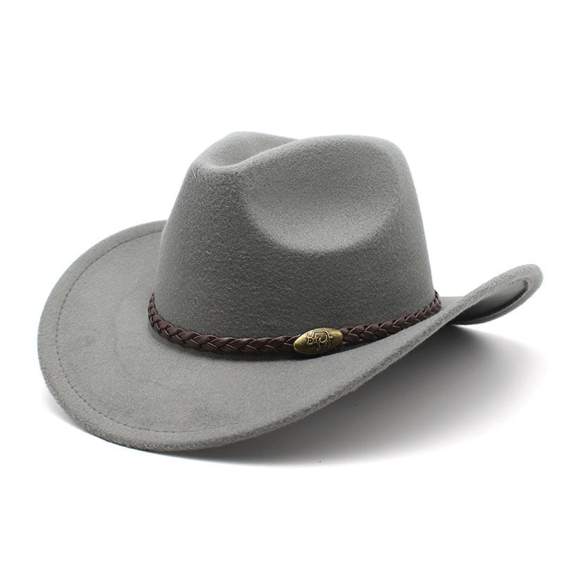 Hommes Riding Outdoor Voyage Courbe-brime Laine Chapeau supérieur