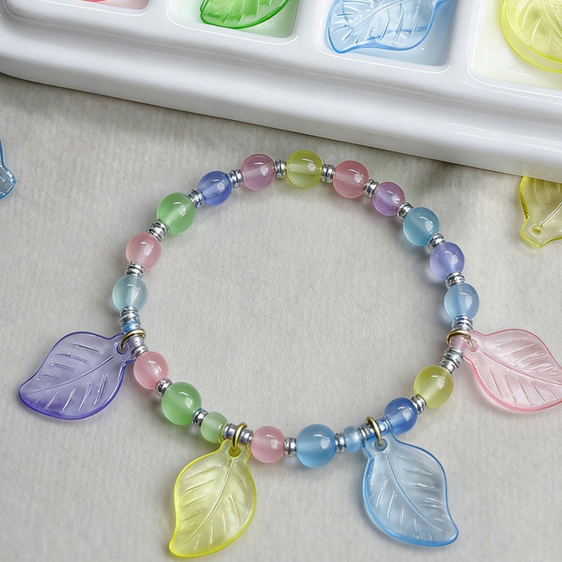 Translucent curved acrylic leaf pendants