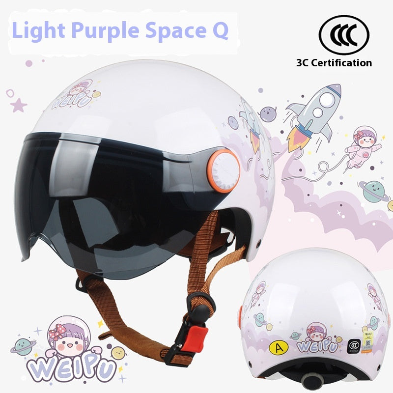 Cute Cartoon Windscreen Casque de voiture électrique