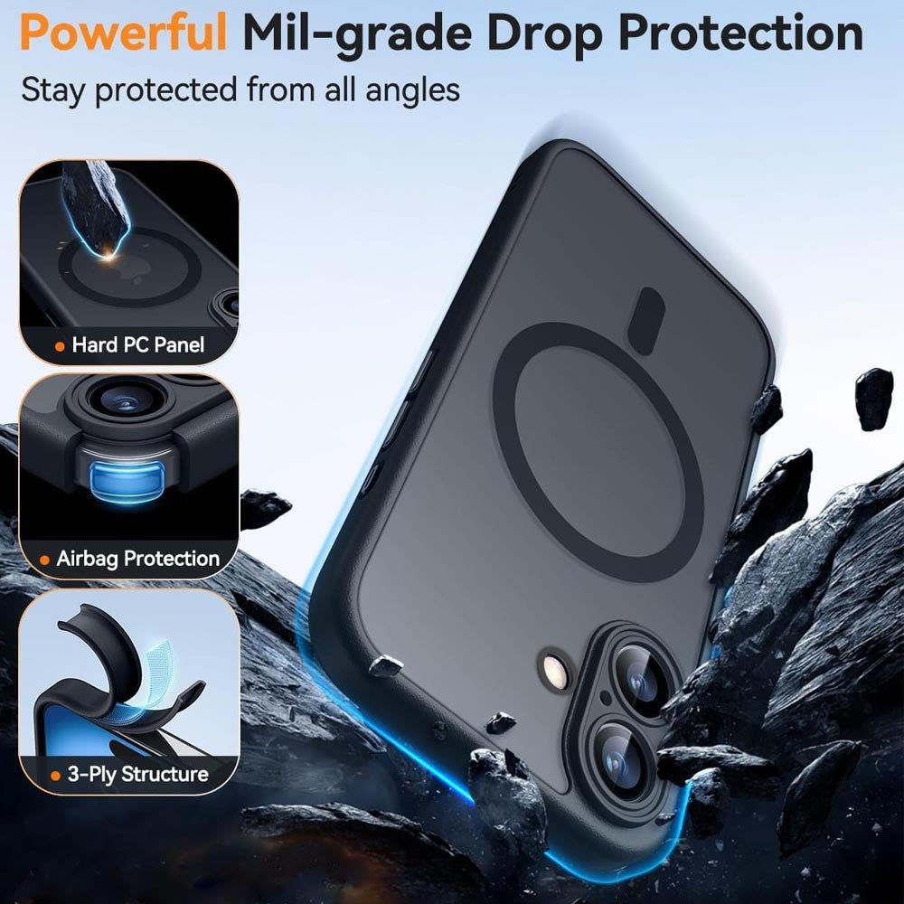 Dossier téléphonique Adsorption magnétique Couverture de protection semi-transparente par pulvérisation d'huile Matte