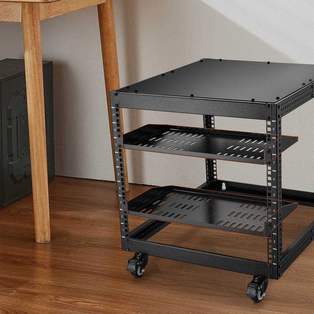 VEVOR 2PCS 1U Serveur Plateau Profondeur Éventé Plateau de support de rack