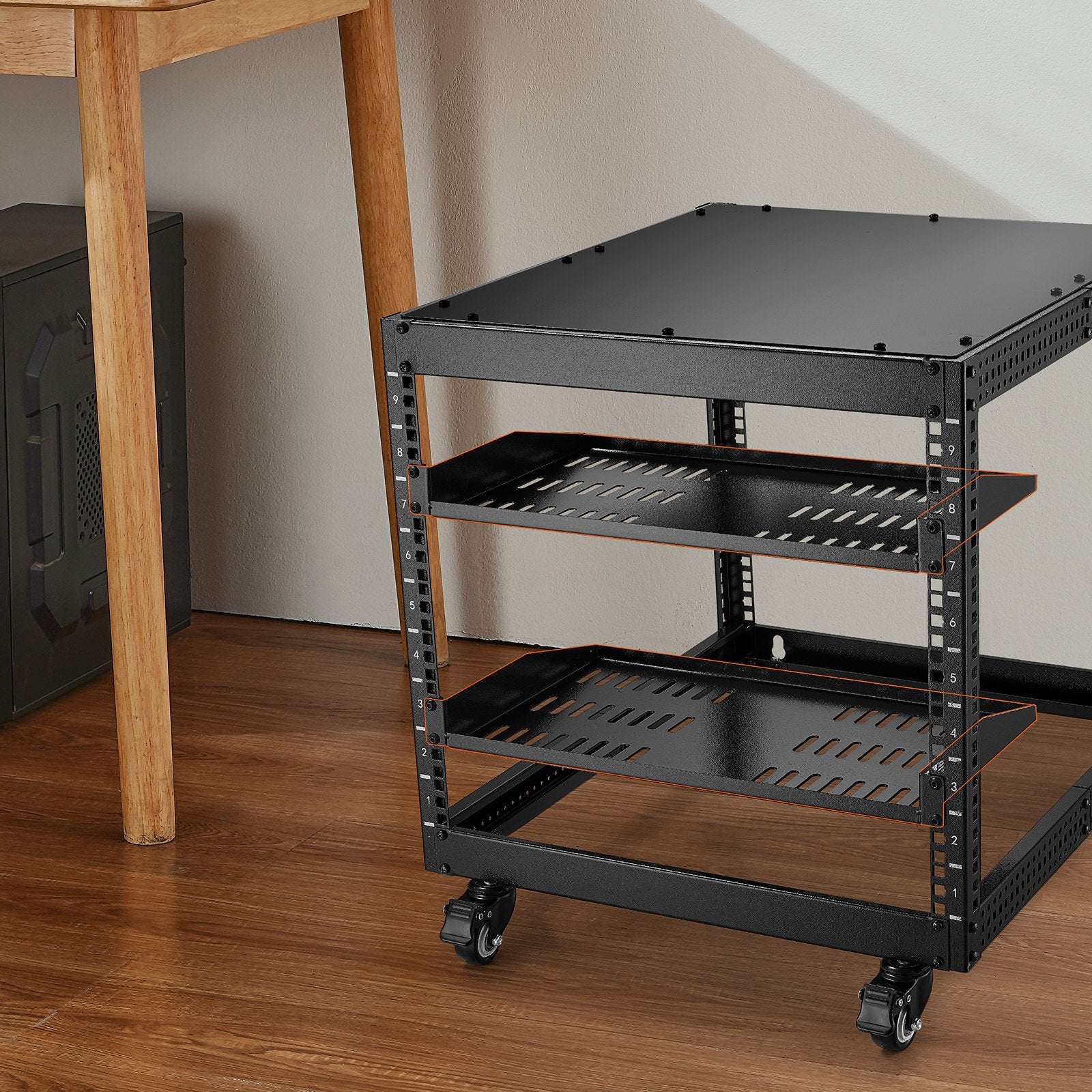 VEVOR 2PCS 1U Serveur Plateau Profondeur Éventé Plateau de support de rack