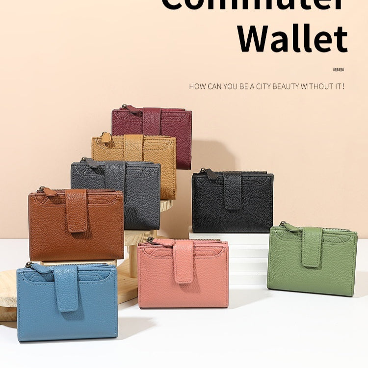 Purse fonctionnelle de pièce avec un portefeuille en cuir à anneaux pour les femmes