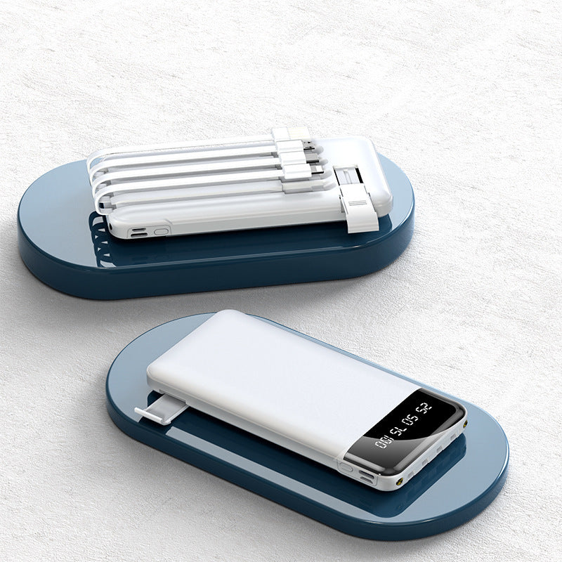 Portable ultra-mince avec banque d'alimentation par câble Grande capacité Alimentation mobile