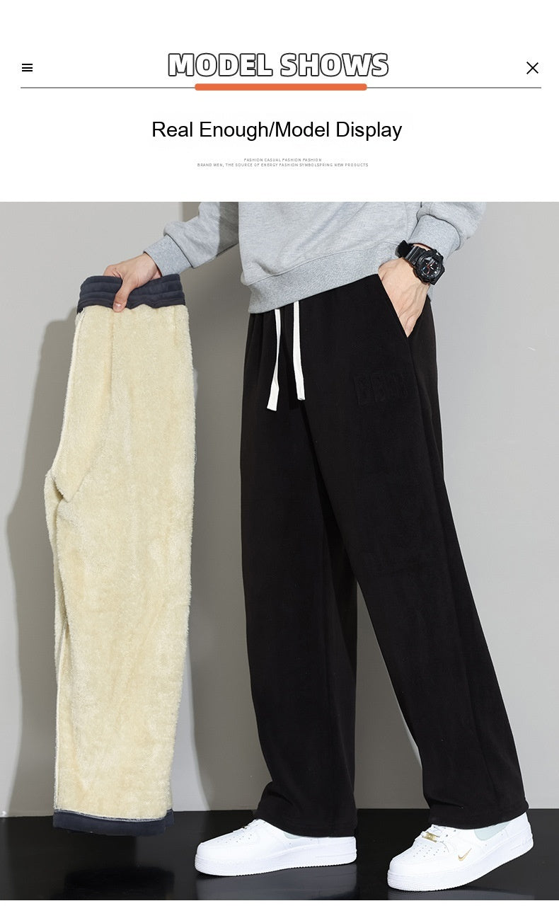 Pantalon casual en cachemire pour hommes d'hiver
