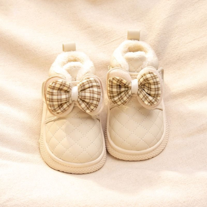 Bébé fille Bottes de neige Velvet Chaussons thermiques Chaussures de coton pour filles