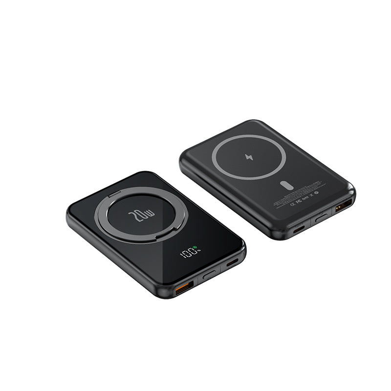 Aspiration magnétique avec chargeur sans fil de support portable 5000mAh Alimentation mobile