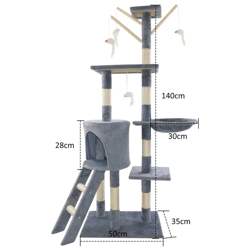 Tour de l'arbre à chat multi-Storey avec poste de raclage