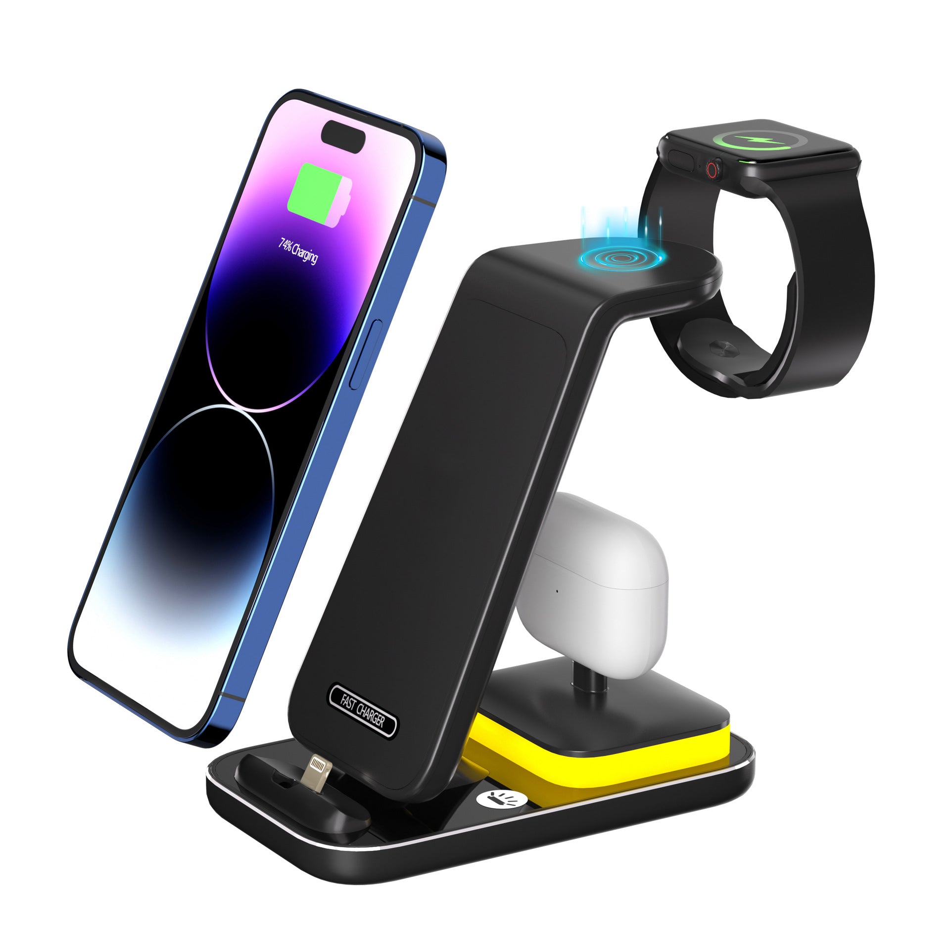 15W Chargeur vertical sans fil Chargeur Casque de téléphone mobile