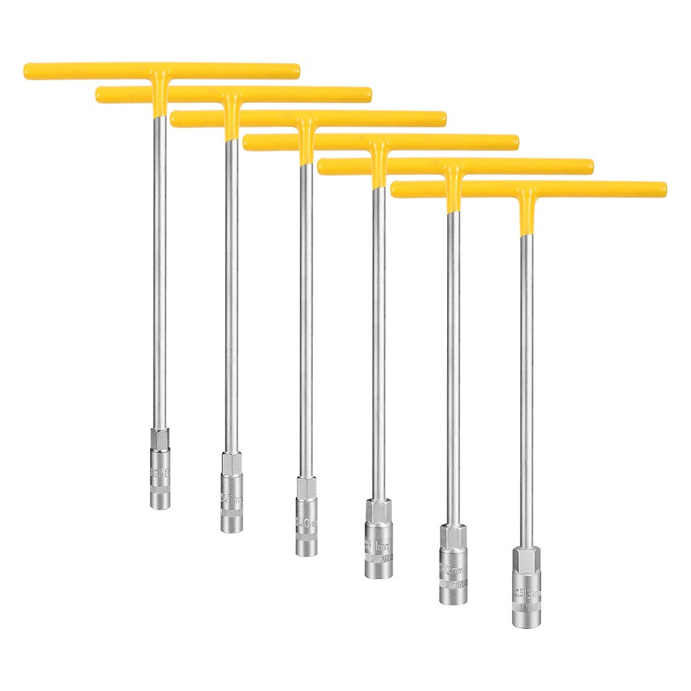 12X TEE HANDLE SOCKET WRENCH T BAR TYPE DE POUVOIR LONGUEUR PORTÉE 8-19MM ESPANNER NUT DRIVER