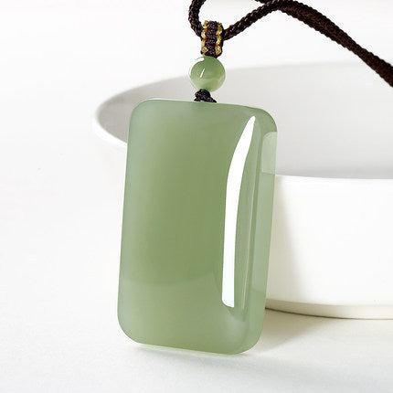 Pendentif Xinjiang Hetian Jade Ping An Wuyi Marque Pendentif Hommes et Femmes Pendentif Jade Pin