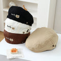 Une seule chance de couleur pour les enfants Mignon petit ours brodé ajustable simple casual Beret F