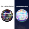 Taille 7 Basketball Holographic Luminous Reflective Avec Standard A Dult PU Matériau Design