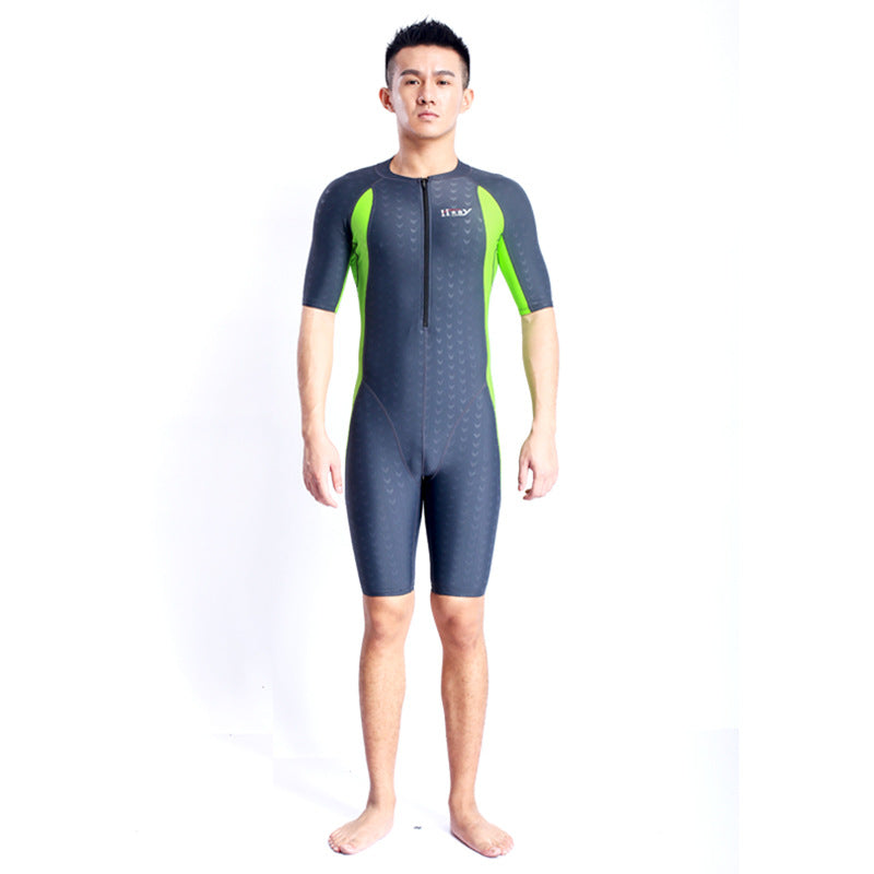 Motif de requin Séchage rapide Moitié manches Une pièce Maillot de bain manches courtes