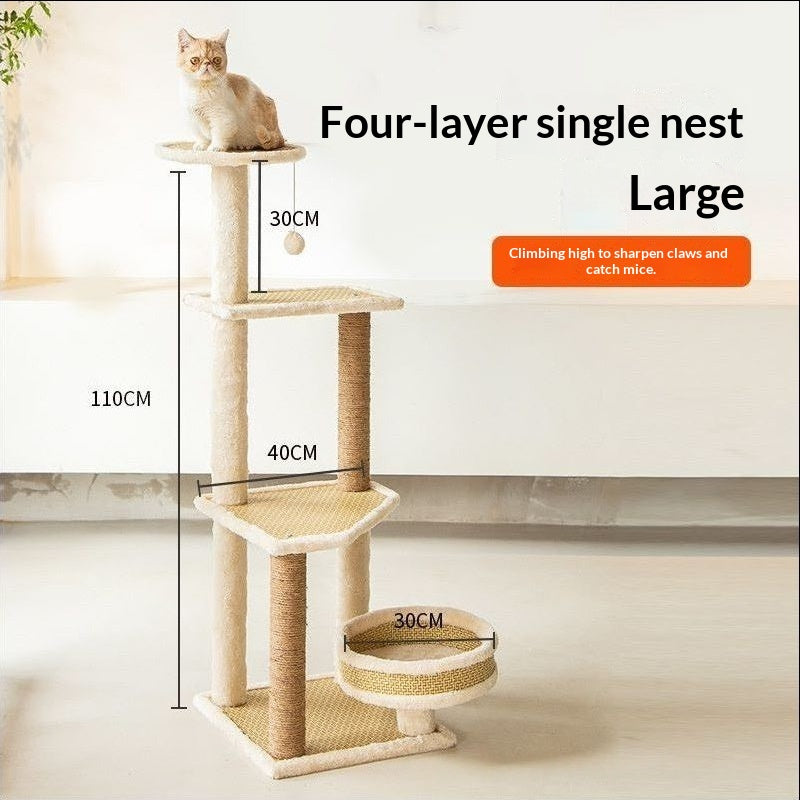 Lit de chat intégré et cadre d'escalade d'arbre de chat