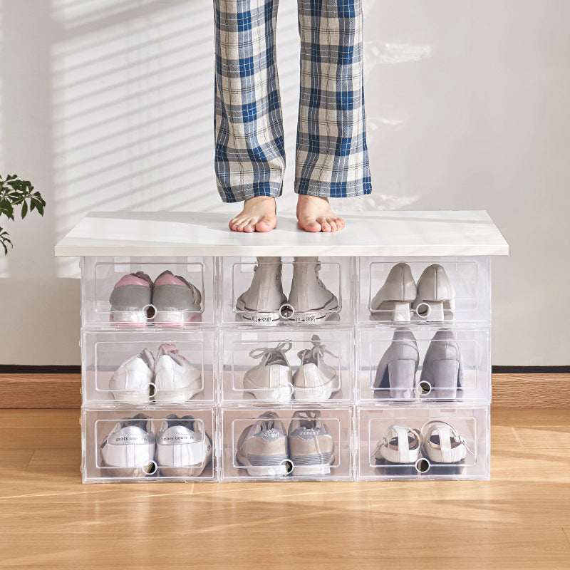 Boîte à chaussures en plastique pliable transparent simple