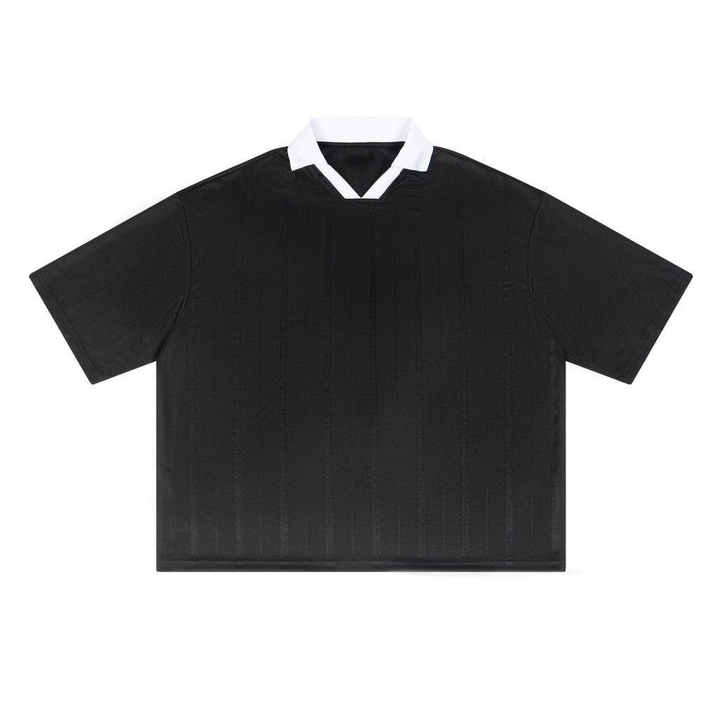 Contrast-collar Jersey Hommes manches courtes Top Sports