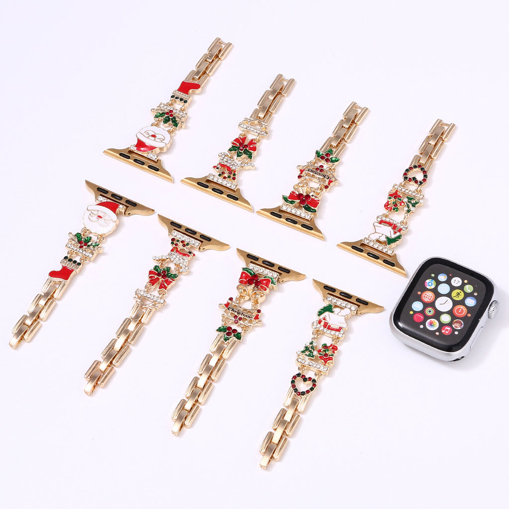 Bracelet de montre Decor de fête de Noël compatible avec les montres