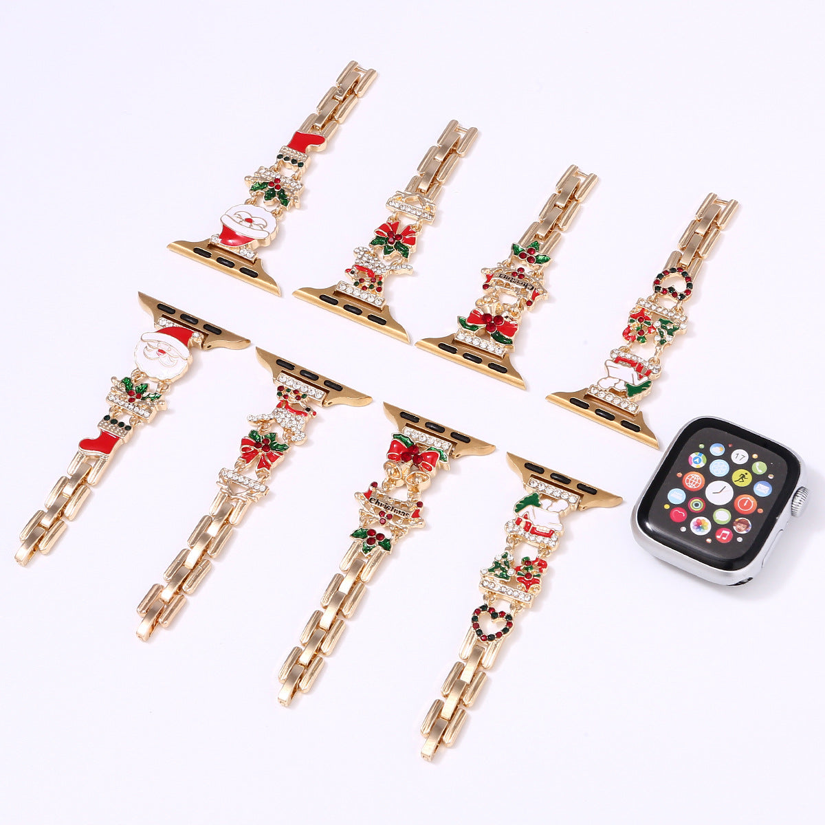 Bracelet de montre Decor de fête de Noël compatible avec les montres