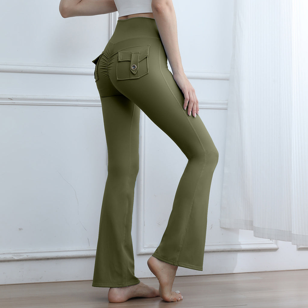 Pantalon de yoga à haute capacité de poche de pêche pour les femmes pour l'automne Et l'hiver